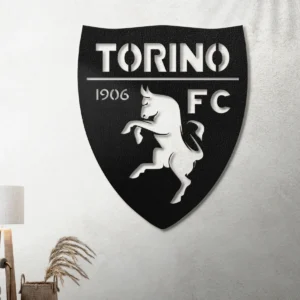 Torino FC Metal Logo Sign, Iconic Serie A Football Art, LED Game Room Decor, Dedicated Fan Gift