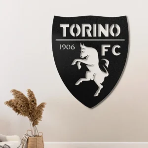 Torino FC Metal Logo Sign, Iconic Serie A Football Art, LED Game Room Decor, Dedicated Fan Gift