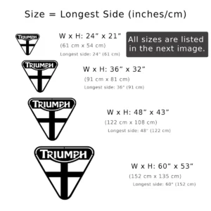 Triumph Metal Logo, Classic Motorcycle Wall Art, RGB LED Garage Sign, Biker Rider Gift