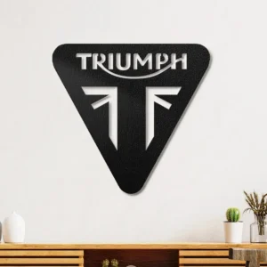 Triumph Metal Logo, Iconic Motorcycle Art, RGB LED Garage Sign, Biker Gift