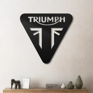 Triumph Metal Logo, Iconic Motorcycle Art, RGB LED Garage Sign, Biker Gift