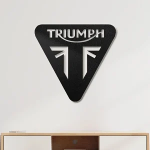 Triumph Metal Logo, Iconic Motorcycle Art, RGB LED Garage Sign, Biker Gift