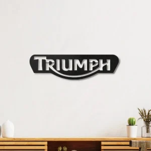 Triumph Metal Logo Sign, Legendary Motorcycle Art, LED Garage Decor, Rider Enthusiast Gift