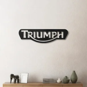 Triumph Metal Logo Sign, Legendary Motorcycle Art, LED Garage Decor, Rider Enthusiast Gift