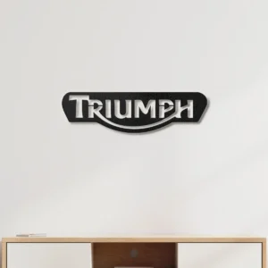 Triumph Metal Logo Sign, Legendary Motorcycle Art, LED Garage Decor, Rider Enthusiast Gift