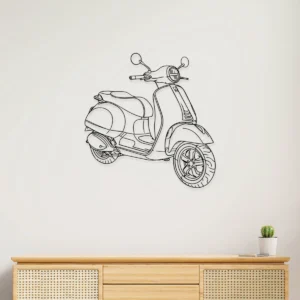 Vespa GTS Supertech Metal Wall Art, Modern Scooter Outline, Garage Office Decor, Rider Enthusiast Gift
