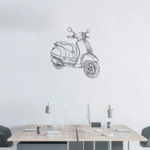 Vespa GTS Supertech Metal Wall Art, Modern Scooter Outline, Garage Office Decor, Rider Enthusiast Gift