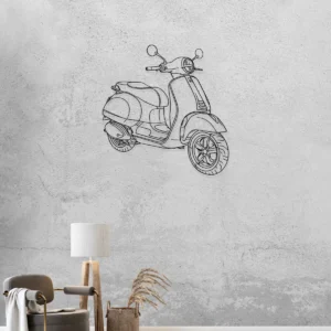 Vespa GTS Supertech Metal Wall Art, Modern Scooter Outline, Garage Office Decor, Rider Enthusiast Gift