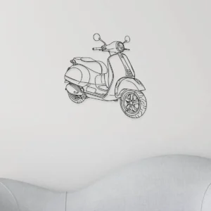 Vespa GTS Supertech Metal Wall Art, Modern Scooter Outline, Garage Office Decor, Rider Enthusiast Gift