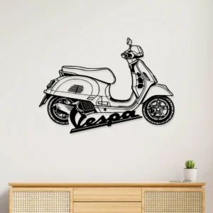 Vespa Metal Art Sign, Classic Italian Scooter, Man Cave Wall Decor, Rider Enthusiast Gift
