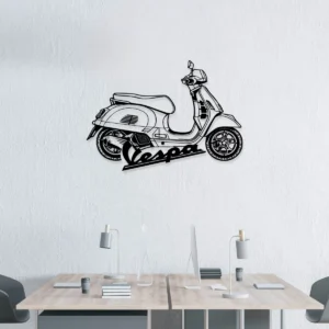 Vespa Metal Art Sign, Classic Italian Scooter, Man Cave Wall Decor, Rider Enthusiast Gift