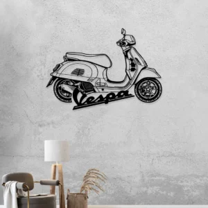 Vespa Metal Art Sign, Classic Italian Scooter, Man Cave Wall Decor, Rider Enthusiast Gift