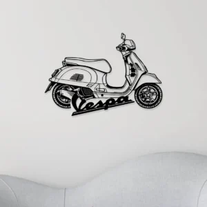 Vespa Metal Art Sign, Classic Italian Scooter, Man Cave Wall Decor, Rider Enthusiast Gift