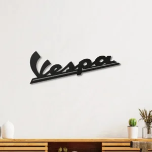 Vespa Metal Logo, Iconic Italian Scooter Art, RGB LED Garage Sign, Retro Rider Gift