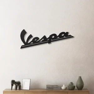 Vespa Metal Logo, Iconic Italian Scooter Art, RGB LED Garage Sign, Retro Rider Gift