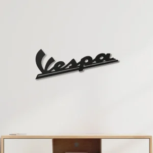 Vespa Metal Logo, Iconic Italian Scooter Art, RGB LED Garage Sign, Retro Rider Gift