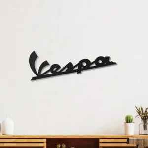 Vespa Metal Logo, Retro Scooter Wall Decor, Dynamic RGB LED Art, Enthusiast Gift
