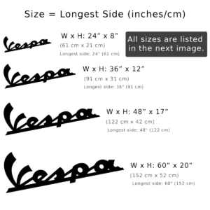 Vespa Metal Logo, Retro Scooter Wall Decor, Dynamic RGB LED Art, Enthusiast Gift