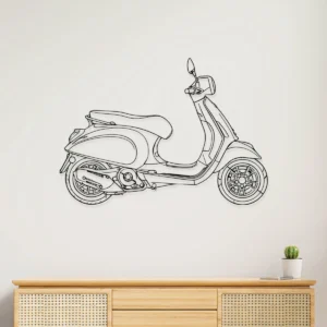 Vespa Primavera 50 Metal Art, Modern Scooter Silhouette, Garage Wall Decor, Italian Rider Gift