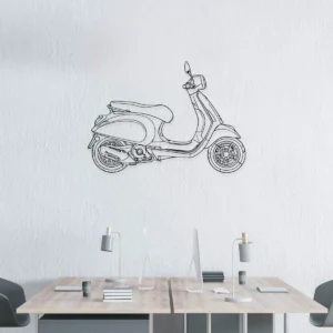 Vespa Primavera 50 Metal Art, Modern Scooter Silhouette, Garage Wall Decor, Italian Rider Gift