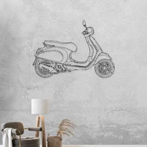 Vespa Primavera 50 Metal Art, Modern Scooter Silhouette, Garage Wall Decor, Italian Rider Gift