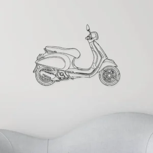 Vespa Primavera 50 Metal Art, Modern Scooter Silhouette, Garage Wall Decor, Italian Rider Gift