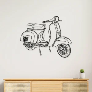 Vespa Rally Metal Art, Classic Scooter Silhouette, Garage Wall Decor, Italian Rider Gift