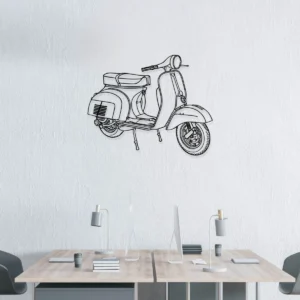 Vespa Rally Metal Art, Classic Scooter Silhouette, Garage Wall Decor, Italian Rider Gift