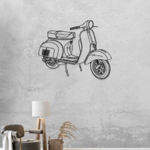 Vespa Rally Metal Art, Classic Scooter Silhouette, Garage Wall Decor, Italian Rider Gift