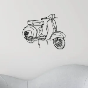 Vespa Rally Metal Art, Classic Scooter Silhouette, Garage Wall Decor, Italian Rider Gift
