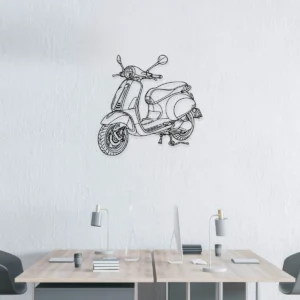 Vespa Scooter Metal Art, Modern Outline Decor, Italian Garage Sign, Rider Enthusiast Gift