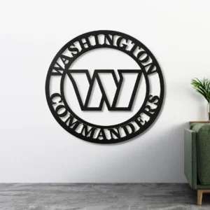 Washington Commanders Metal Logo Art, Iconic NFL Team Decor, Optional LED Wall Sign, Football Fan Gift