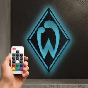 Werder Bremen Metal Logo Art, Iconic Bundesliga Decor, LED Game Room Sign, Football Fan Gift