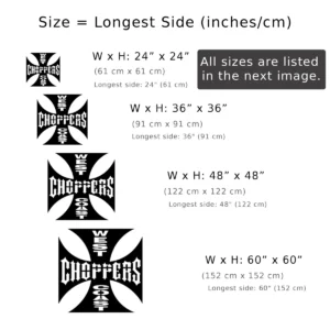 West Coast Choppers Metal Logo, Iron Cross Emblem Art, RGB LED Man Cave Decor, Motorcycle Rider Gift