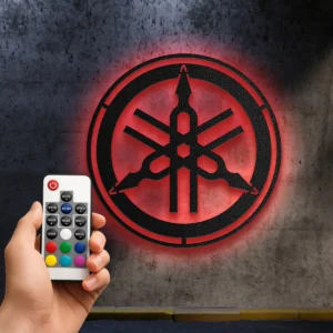 Yamaha Metal Logo, Iconic Motorcycle Art, RGB LED Garage Sign, Biker Gift