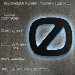 Zero Motorcycles Metal Logo, Electric Bike Wall Art, RGB LED Garage Sign, Modern Rider Gift