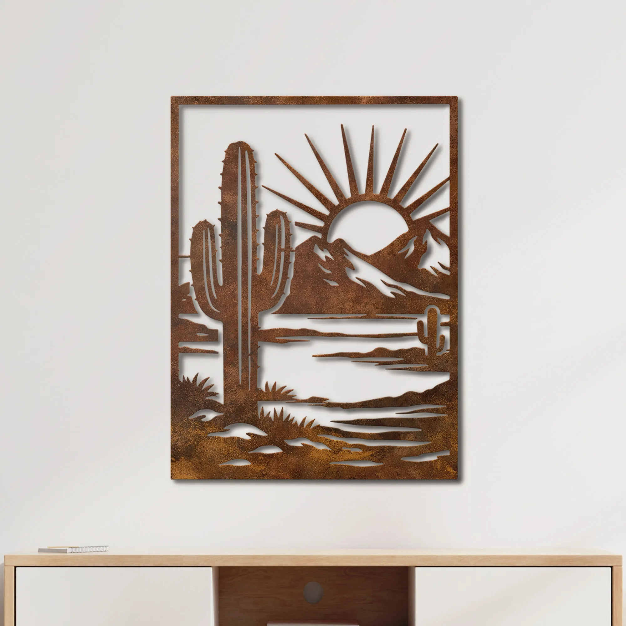 06127webp Steel Craft Art Another side view of the western home decor emphasizing the clean lines and sturdy frame of the piece